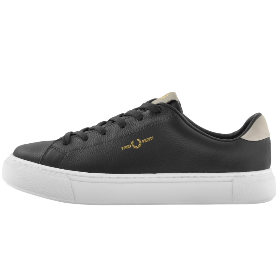 Fred Perry B71 Leather Nubuck Trainers Black Mainline Menswear Denmark
